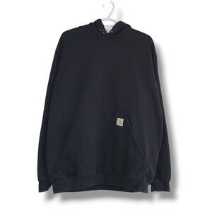 Carhartt Spell Out Logo Hoodie Sweater Black Size L